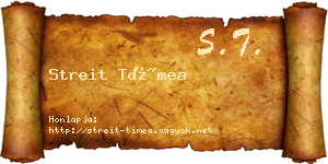Streit Tímea névjegykártya